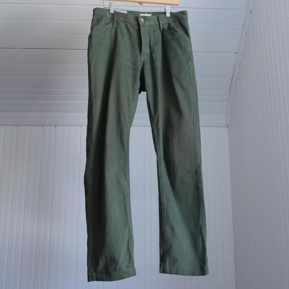 Taylor Stitch Tuff Duck olive green slacks